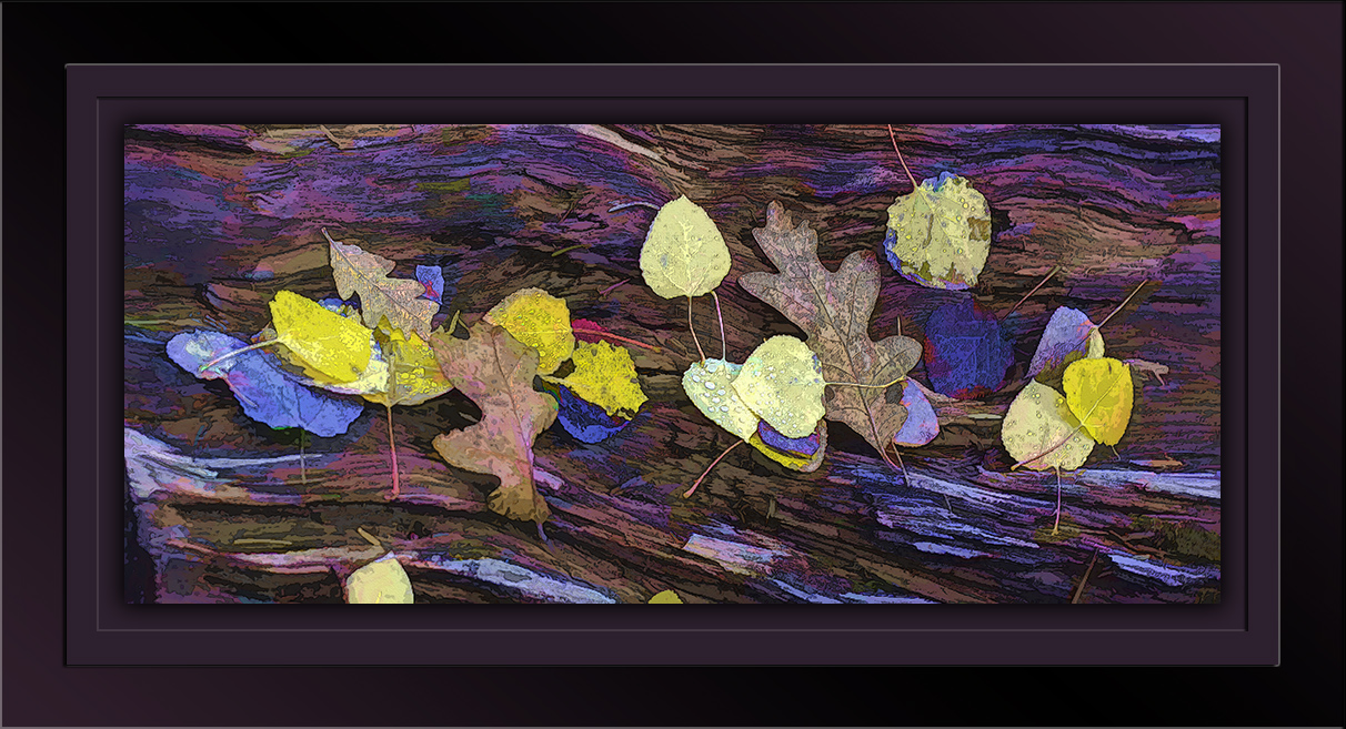 Fall Leaves on Log Painting-blog